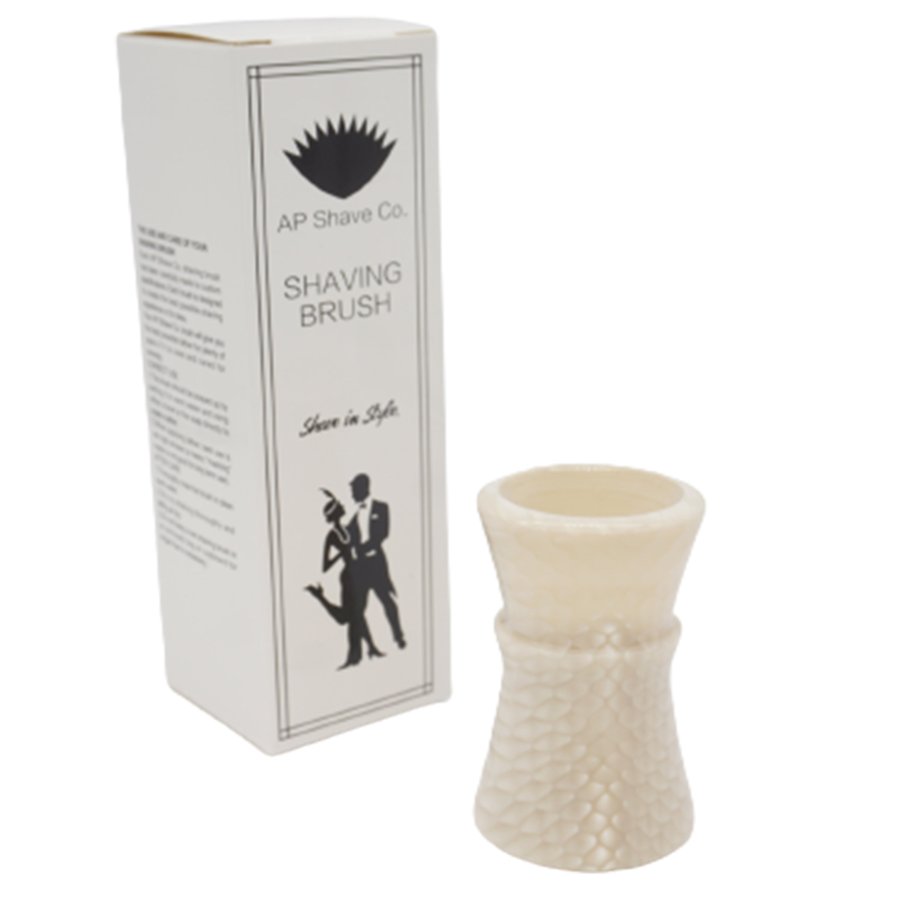 Ivory Snakeskin Handmade Shaving Brush Handle for Men - Premium 24mm & 26mm Knot Replacement - Perfect for Wet Shaving, Barber Shop & Grooming Gifts