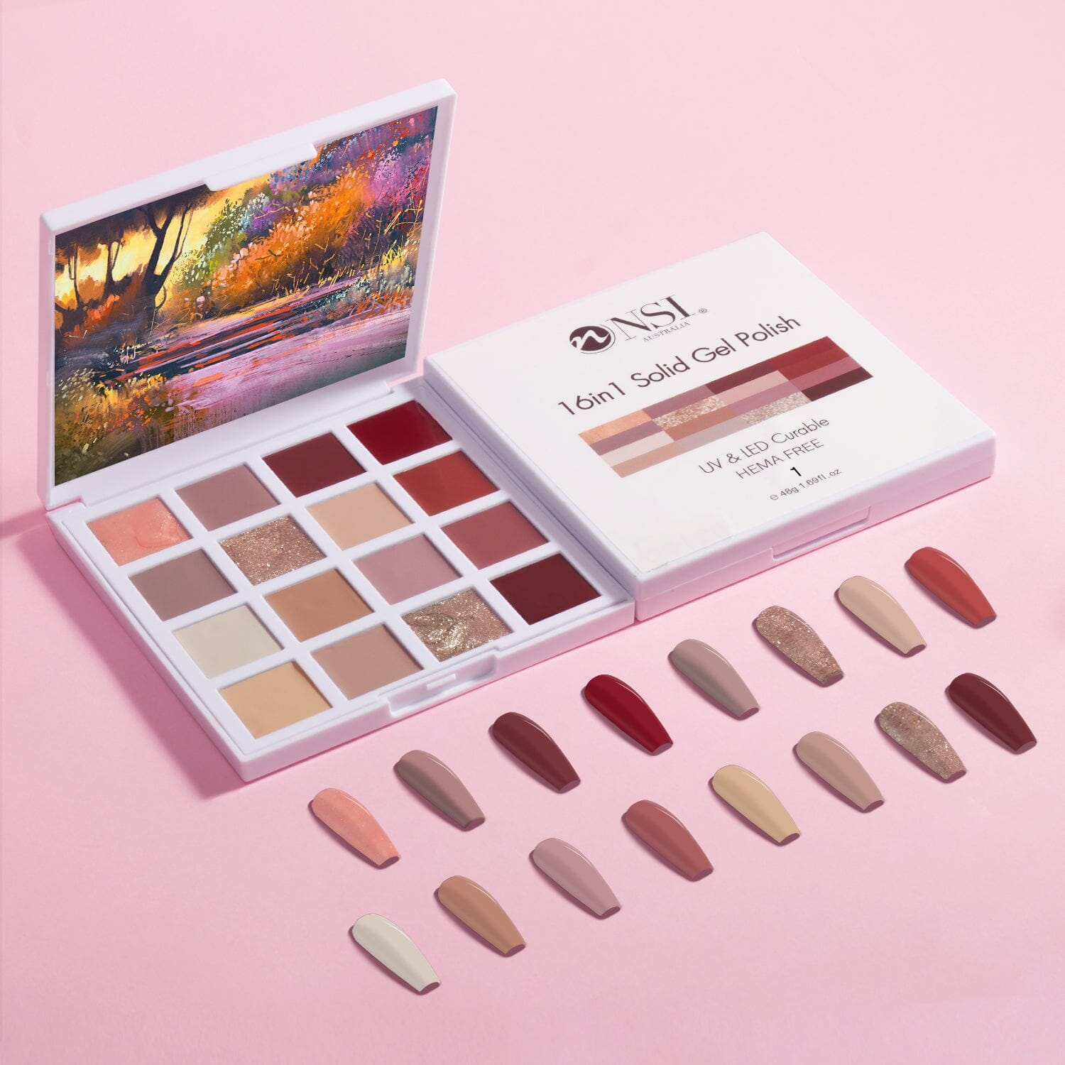 16-in-1 Solid Gel Nail Polish Set - Long Lasting UV LED Soak Off Gel Polish Kit with 16 Vibrant Colors for Salon & Home Manicure - Perfect for Nail Art, DIY Nails, and Professional Use