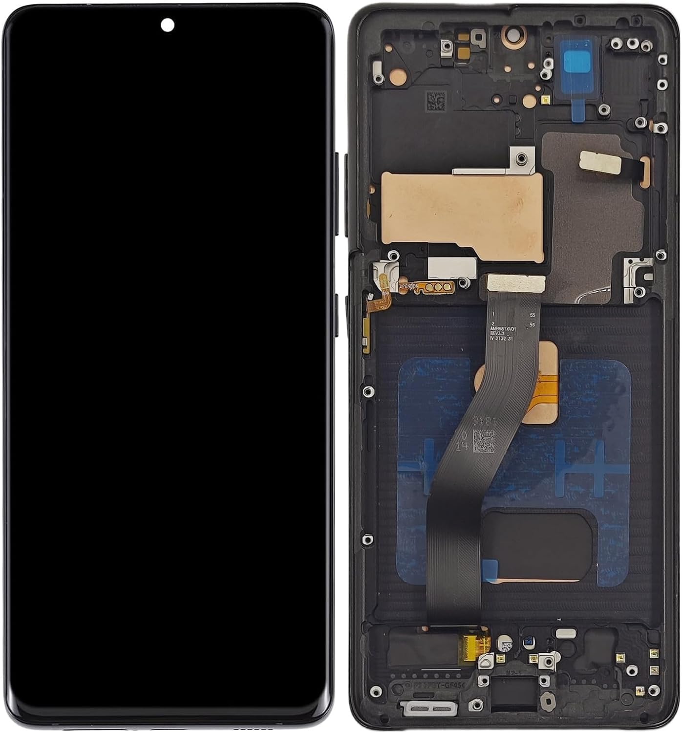 Samsung Galaxy S21 Ultra 5G AMOLED Screen Replacement Kit with Frame - SM-G998U/G998A/G998W LCD Touch Display Digitizer & Tools (Black, US Version) - Perfect for DIY Phone Repair & Screen Replacement