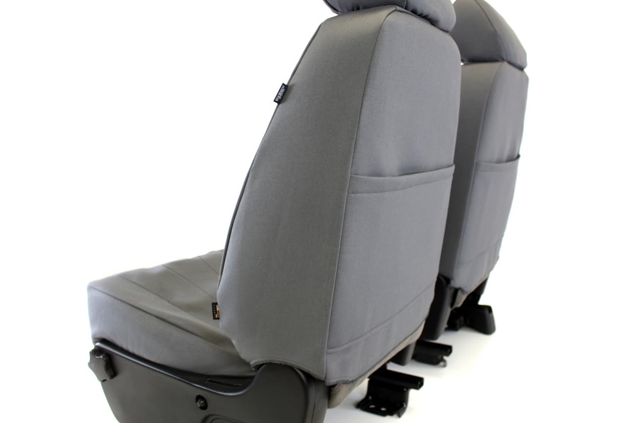Waterproof Cordura Rear Seat Covers for Dodge Charger (2015-2019) - Black 60/40 Split Back with Solid Bottom, Pullout Console Storage & 3 Headrests | Durable Car Seat Protectors for Pets, Kids & Everyday Use