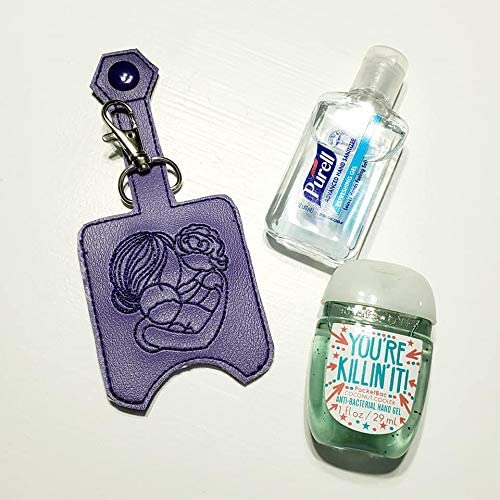 Mom Love Hand Sanitizer Holder Keychain - Portable Sanitizer Clip for Purse, Backpack & Keys - Perfect for Travel, Office & Daily Use