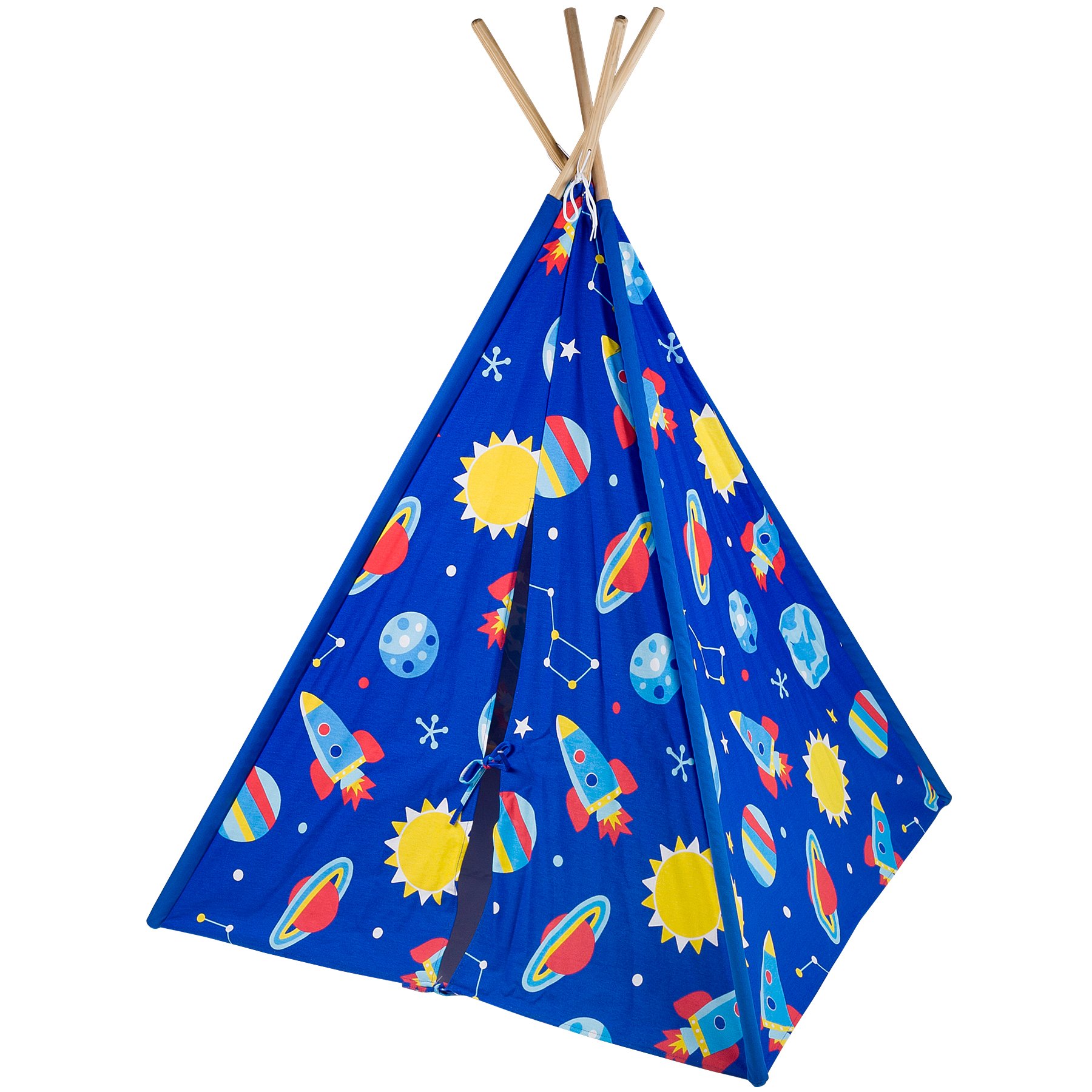 Wildkin Kids 100% Cotton Teepee Play Tent for Boys & Girls - Indoor/Outdoor Playhouse for Imaginative Play, Reading Nook & Sleepovers - Durable Children's Play Tent for Bedroom, Nursery or Backyard