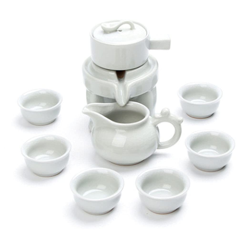8-Piece Automatic Ceramic Tea Set with Purple Sand - Kungfu Tea Brewing for Home & Office - Perfect Gift for Tea Lovers & Business Professionals