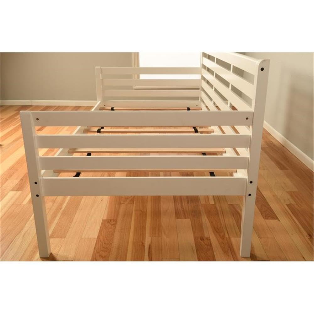 Pemberly Row White Traditional Wood Twin-Size Daybed with Trundle - No Mattress Included | Perfect for Guest Rooms, Dormitories & Small Space Living