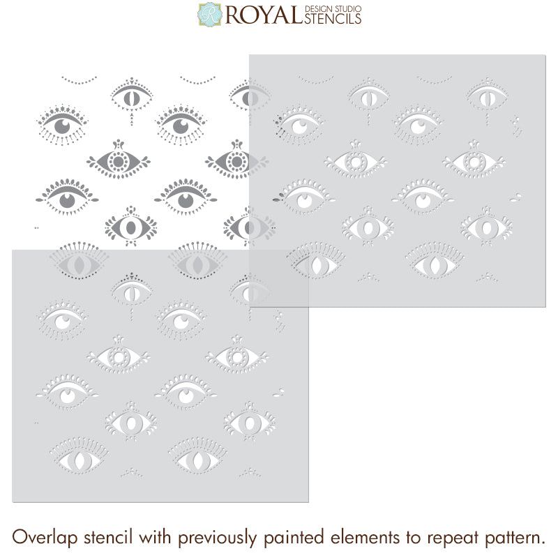 Protective Eye Furniture Stencil - DIY Home Decor Stencils for Wood, Walls & Fabric - Perfect for Crafting, Painting & Upcycling Projects