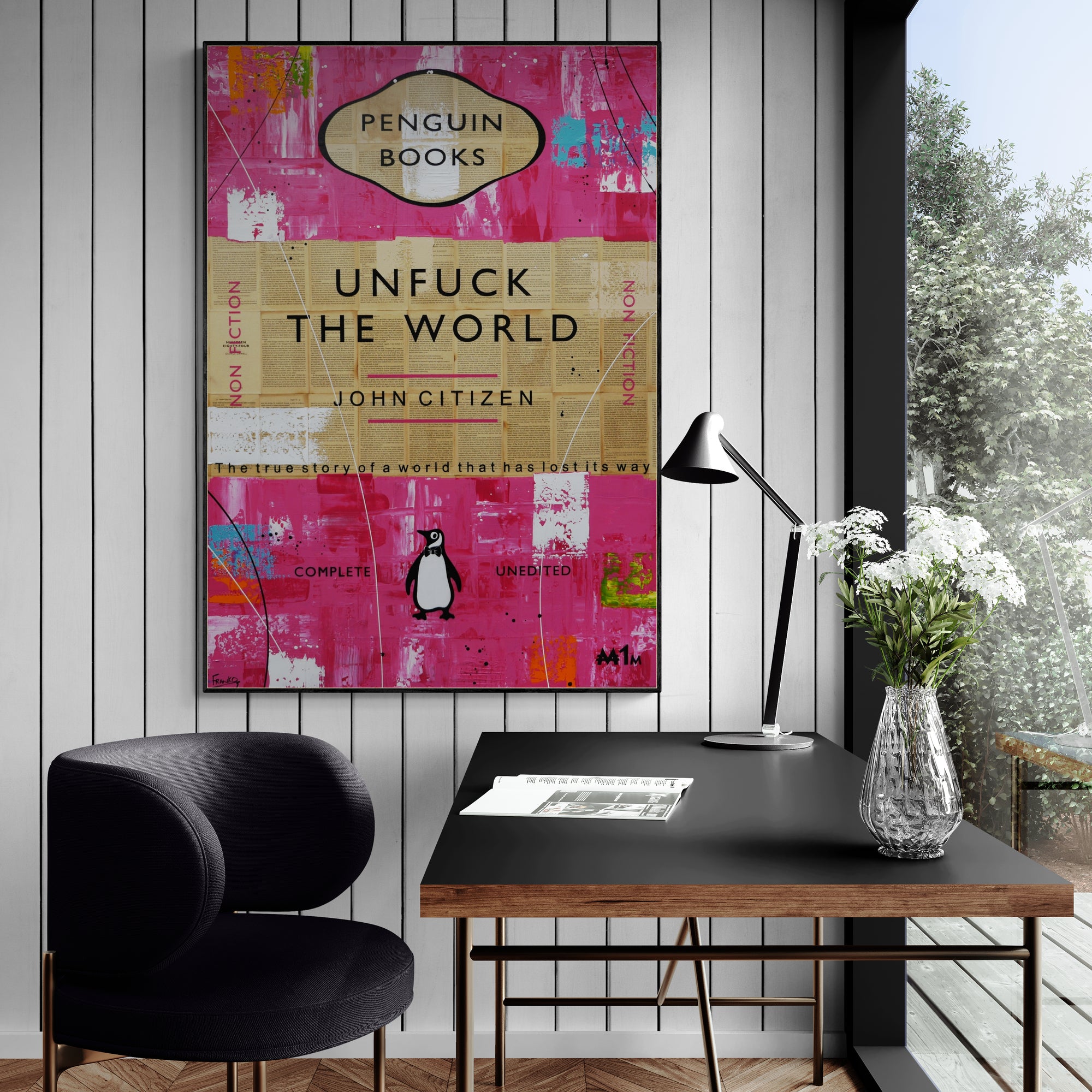 Lost and Found 140cm x 100cm Urban Pop Art Book Club Painting - Large Wall Decor for Living Room, Bedroom & Office | Modern Abstract Canvas Artwork