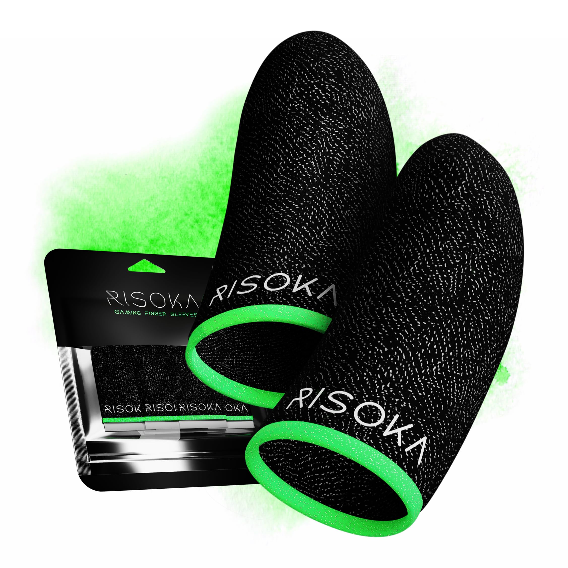 RISOKA 10-Pack Gaming Finger Sleeves for Mobile Gaming - PUBG Mobile, Touchscreen Thumb Gloves - Anti-Slip Finger Covers for Smartphones & Tablets - Perfect for Esports, FPS Games, and Long Gaming Sessions