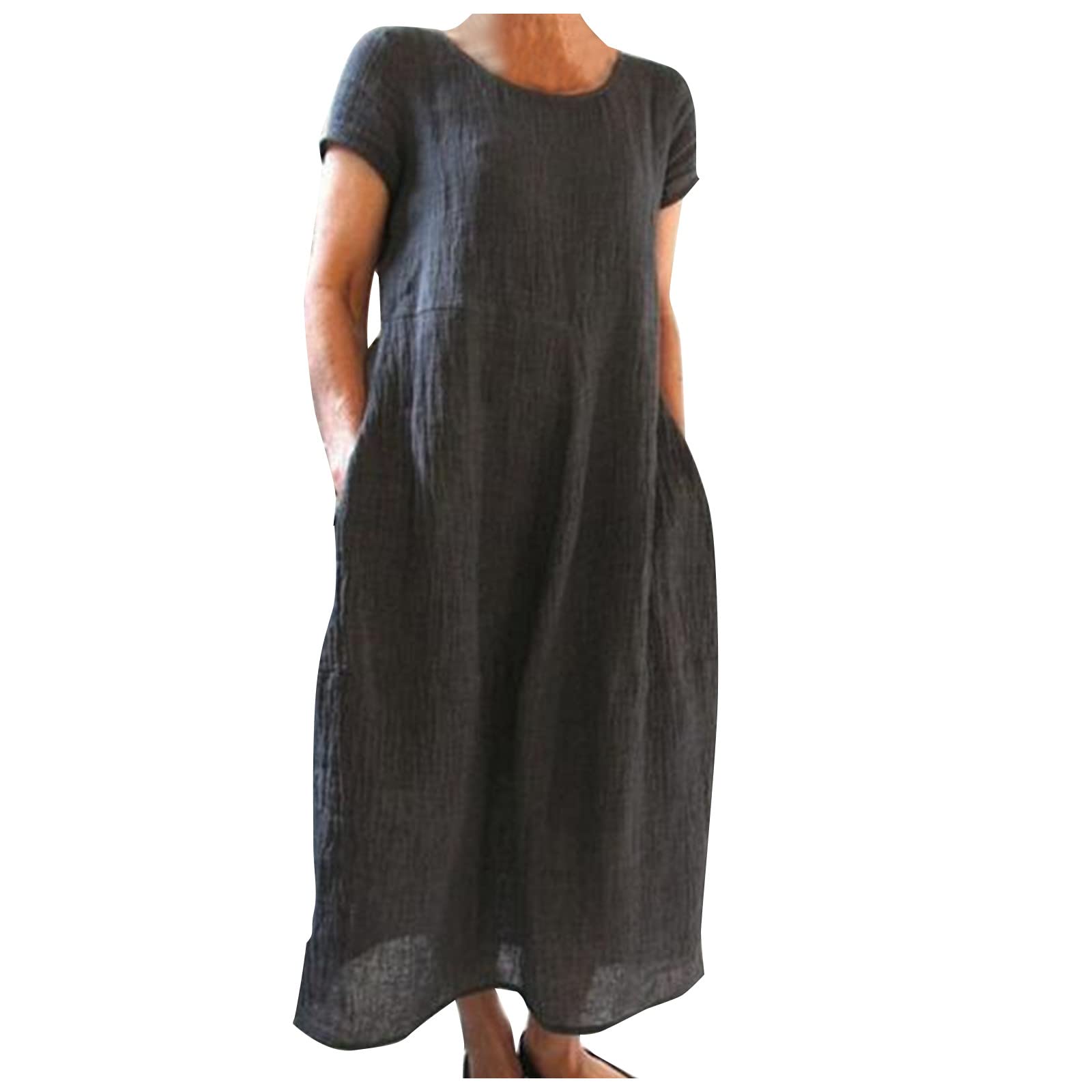 Elegant Women's Designer Graduation Dress - Mid Length Black Shirt Maxi Dress with Short Sleeves | Perfect for Graduation Ceremonies, Formal Events & Special Occasions