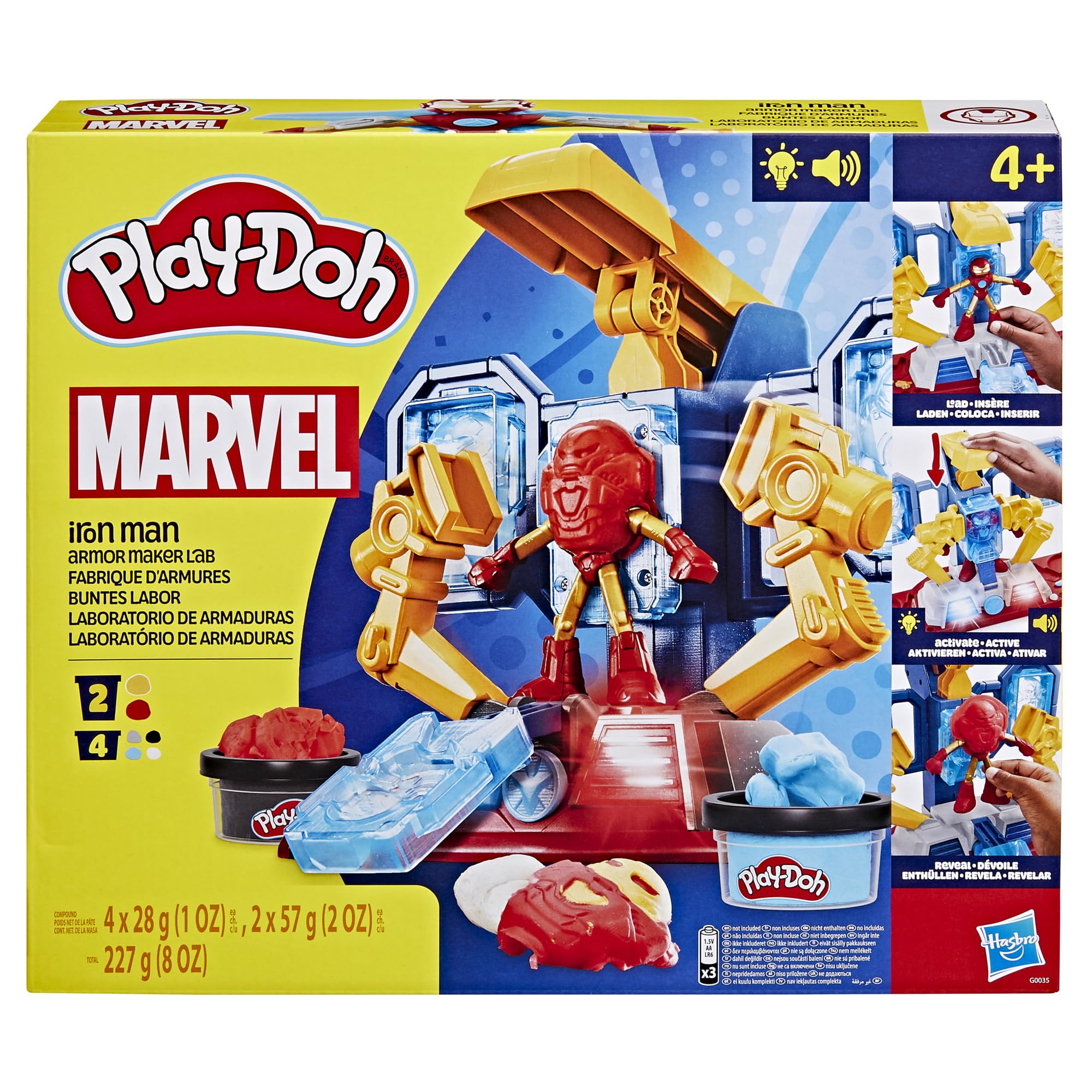 Play-Doh Marvel Iron Man Armor Maker Lab Playset with Lights & Sounds - Customizable Action Figure Toy for Kids Ages 4+ | STEM Learning & Creative Play | Birthday Gift Idea for Boys & Girls