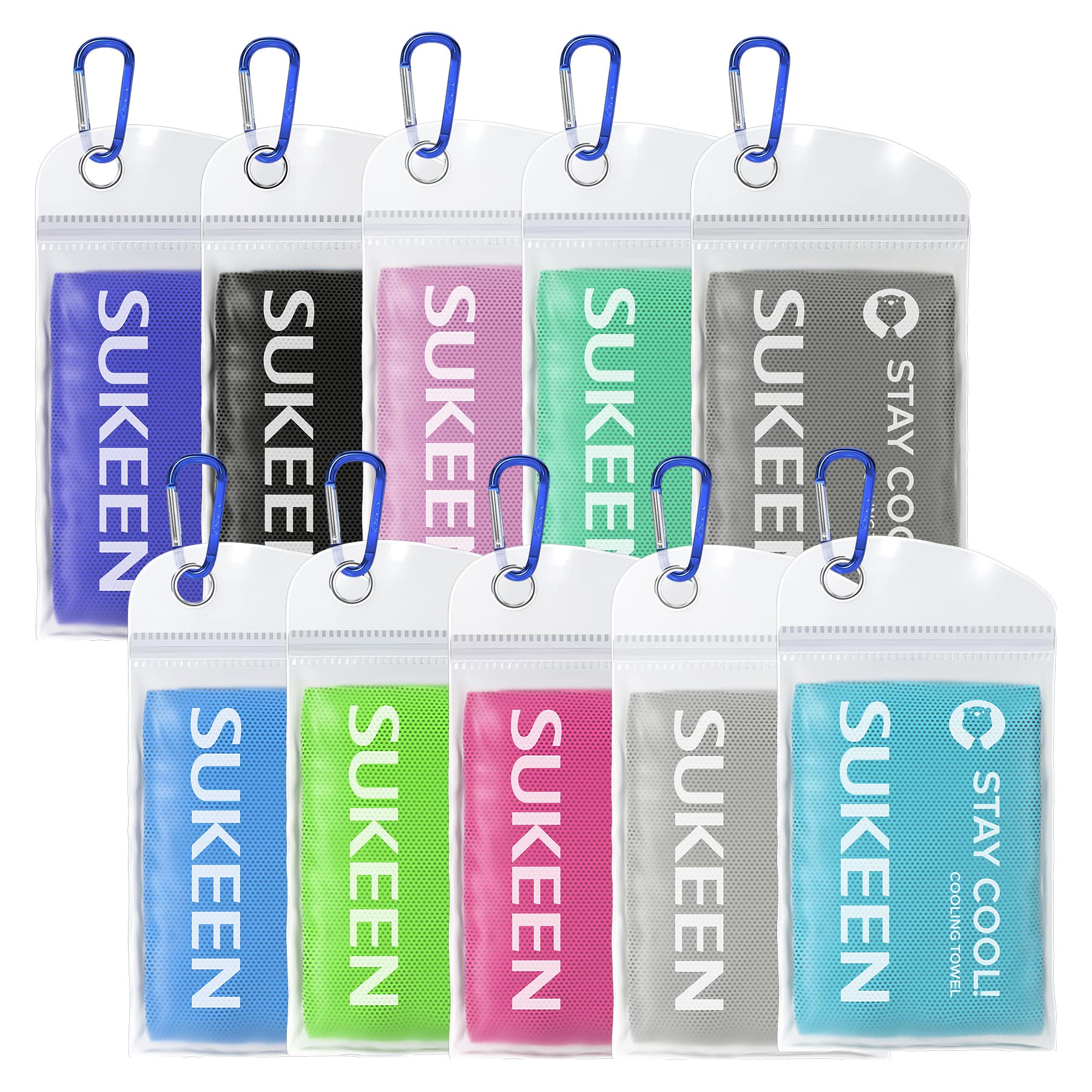 Sukeen Cooling Towel - Instant Evaporative Cooling Sports Towel for Yoga, Golf, Gym & Workouts (40
