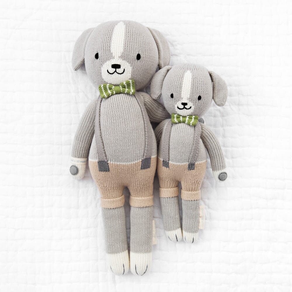 Cuddle + Kind Noah the Dog - Handmade Knit Doll for Kids, Soft Plush Stuffed Animal Toy - Perfect for Cuddling, Gifts, and Nursery Decor