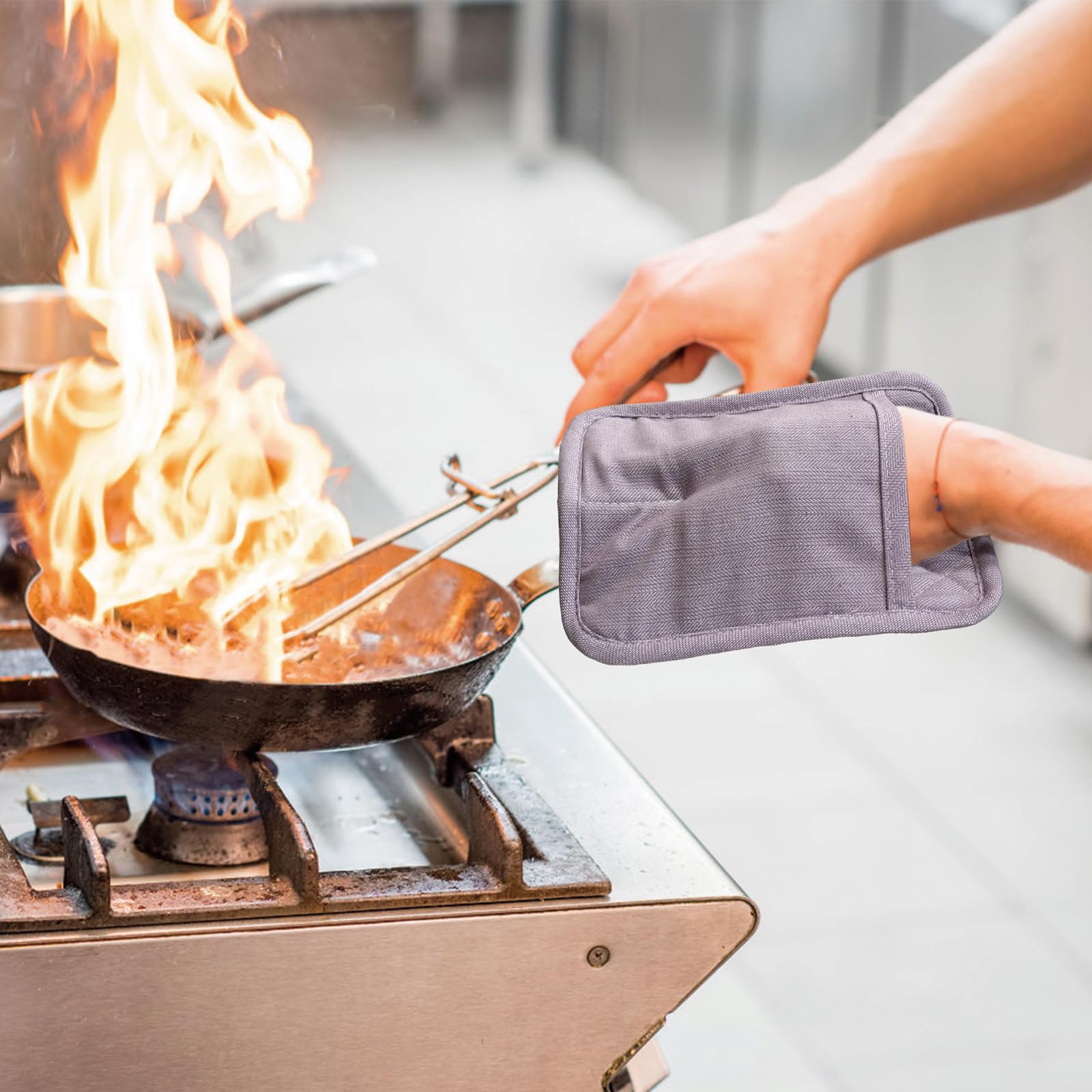 Heat Resistant Silicone Pot Holders Set of 3 - Non-Slip 500℉ Oven Mitts for Cooking, Baking, BBQ & Microwave - Machine Washable Yarn-Dyed Kitchen Gloves (Purple) - Perfect for Grilling, Baking & Everyday Kitchen Use