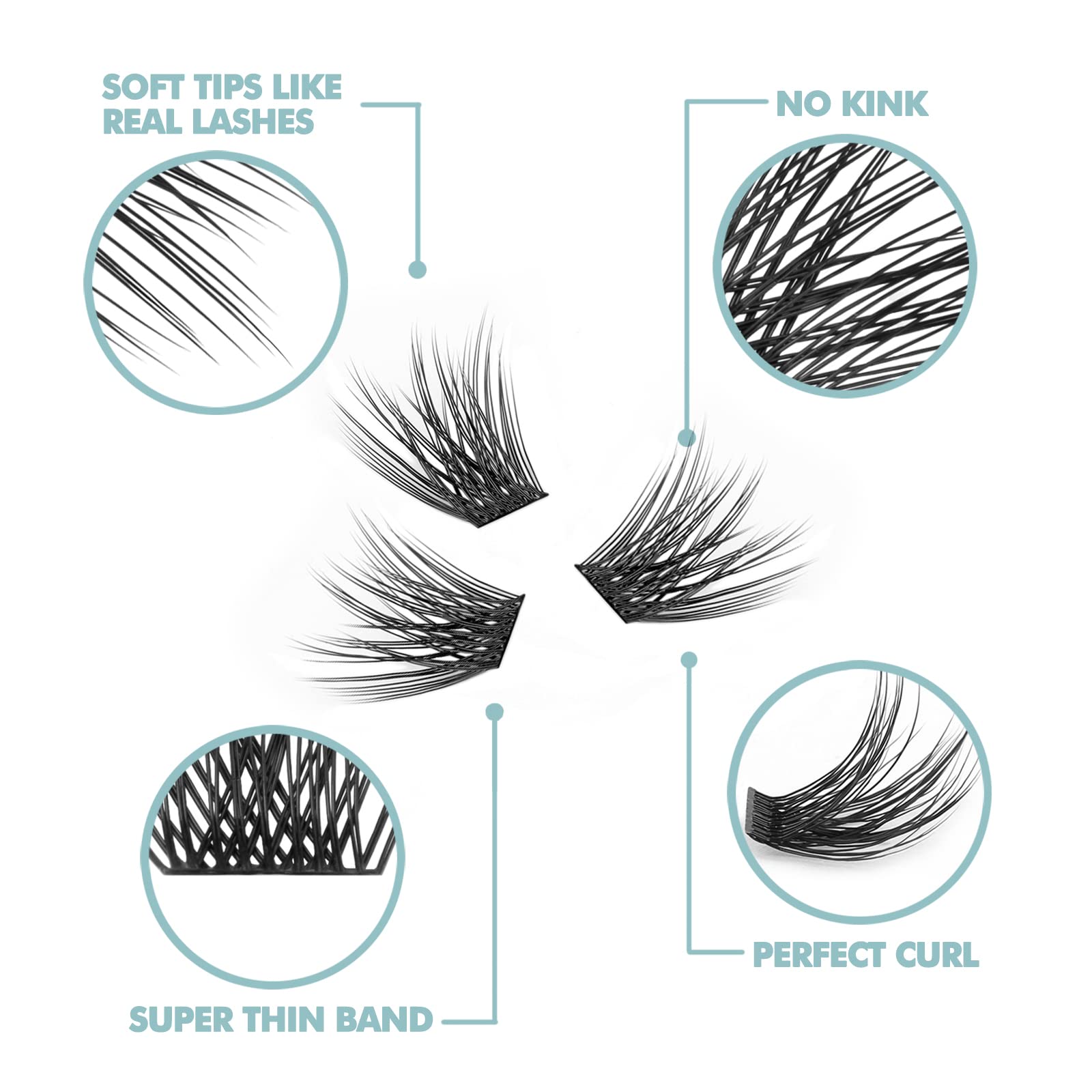 3D Effect DIY Eyelash Extension Kit - Individual Glue Bonded Lash Clusters for Volume Lashes (16MM) - Professional Home Lash Extension Set for Natural & Glamorous Look - Perfect for Parties, Weddings & Daily Wear