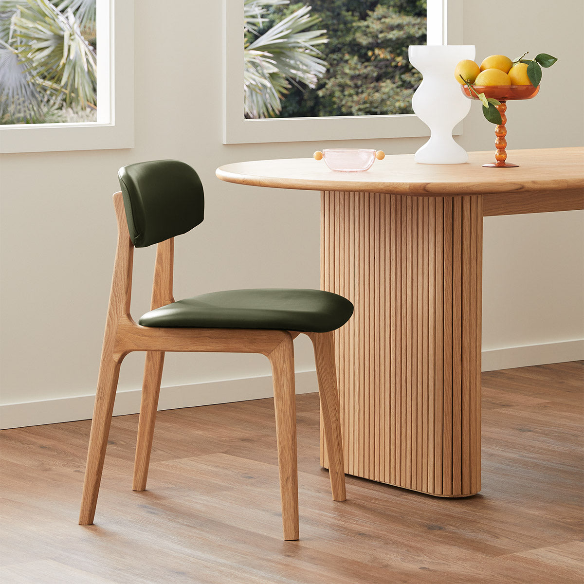 Premium Alaska Leather Dining Chair - Genuine Leather Upholstered, Ergonomic Design for Comfortable Dining - Perfect for Home, Restaurant, and Office Use
