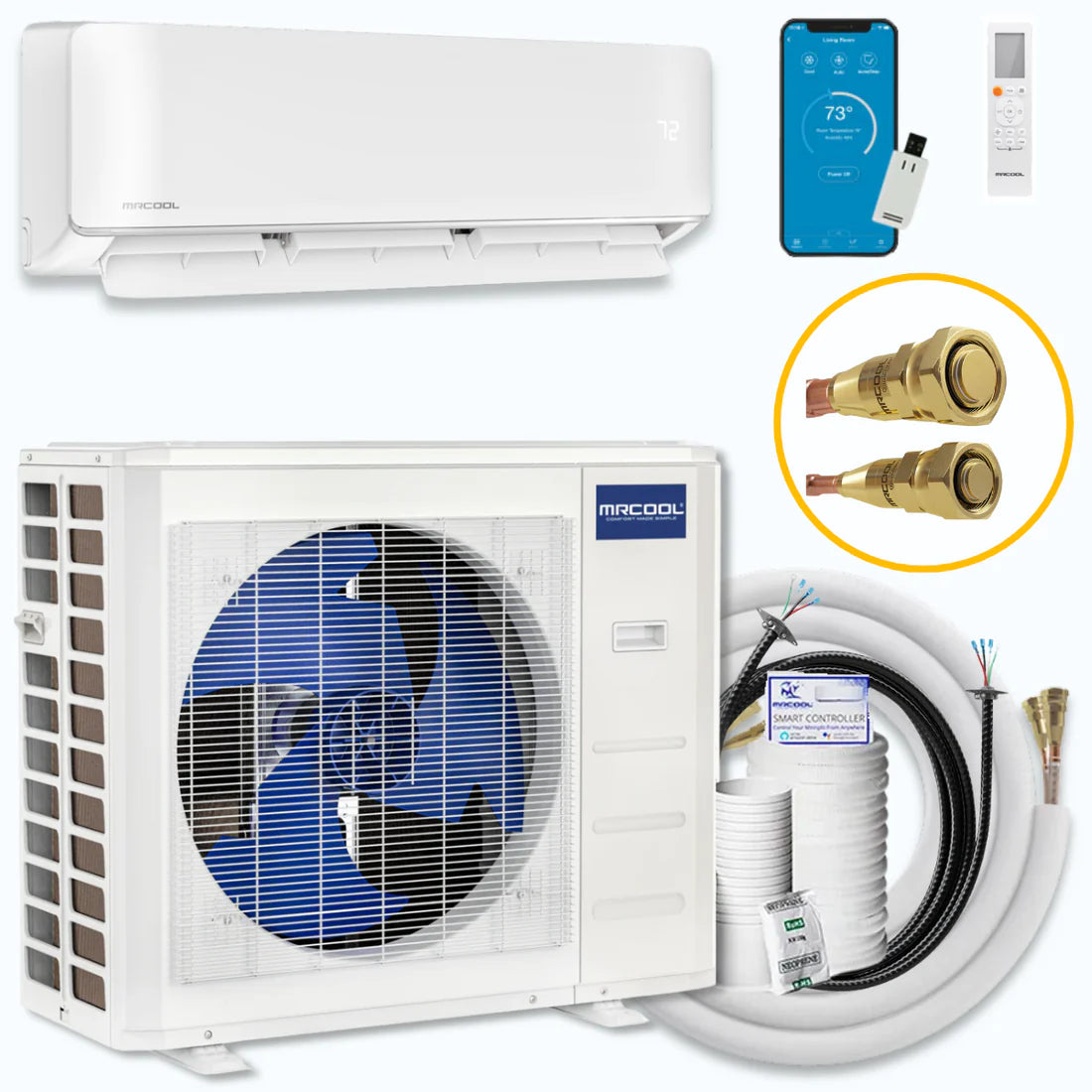 MRCOOL DIY 12K BTU 23.5 SEER2 5th Gen Ductless Mini Split Heat Pump System 115V - Energy Efficient Home Cooling & Heating Solution for Bedrooms, Offices, and Small Spaces