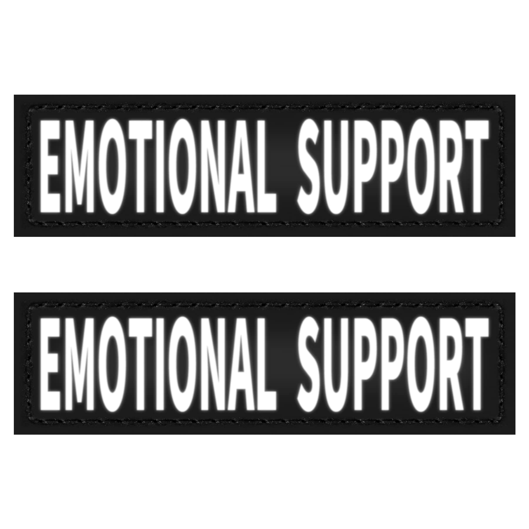 Reflective Emotional Support Dog Vest Patches - Set of 2 Removable Therapy Dog Patches with Printed Letters for Harness, Collar or Leash | Perfect for Night Walks, Service Animals & Pet Safety