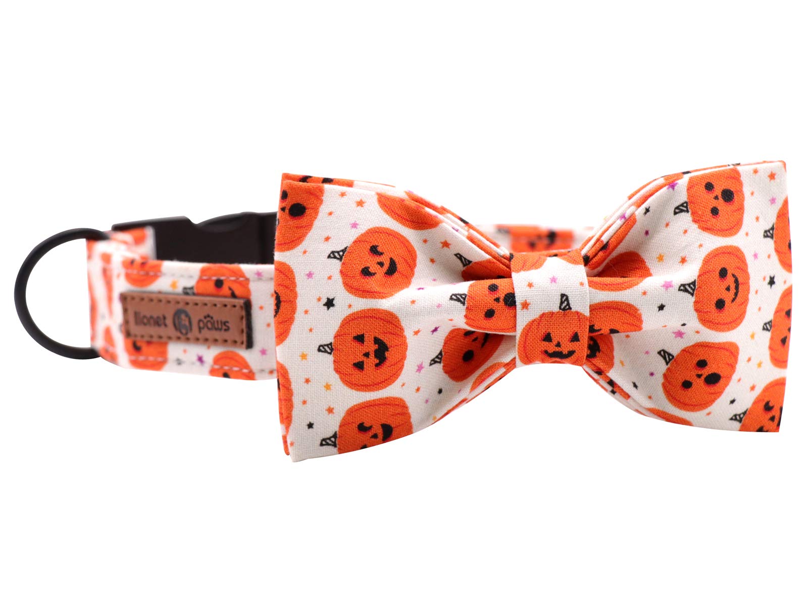 Lionet Soft Comfortable Halloween Bowtie Dog Collar with Metal Buckle - Adjustable 16-26in for X-Large Dogs - Perfect for Costume Parties, Pet Photos & Holiday Gifts