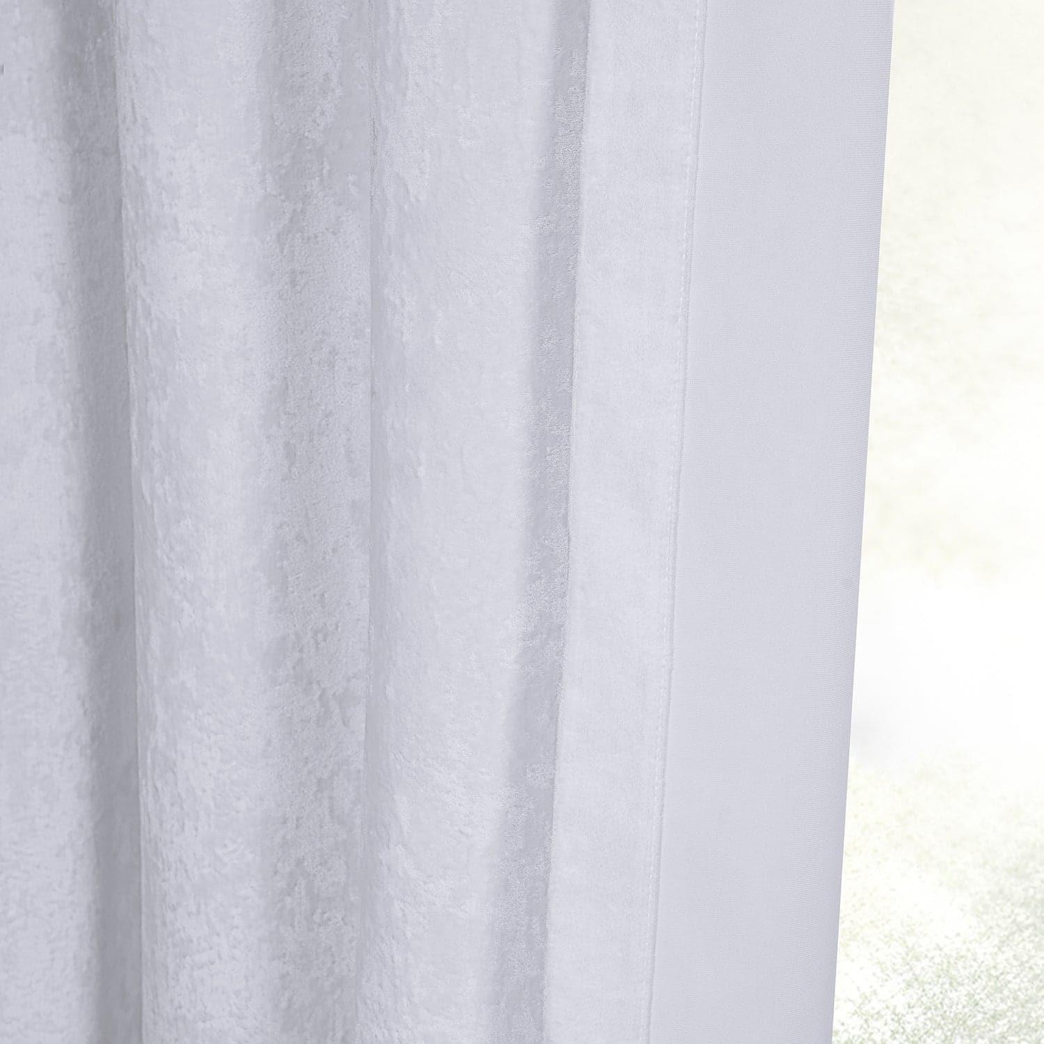 Pearl White Grommet Lush Crush Velvet Room Darkening Curtain