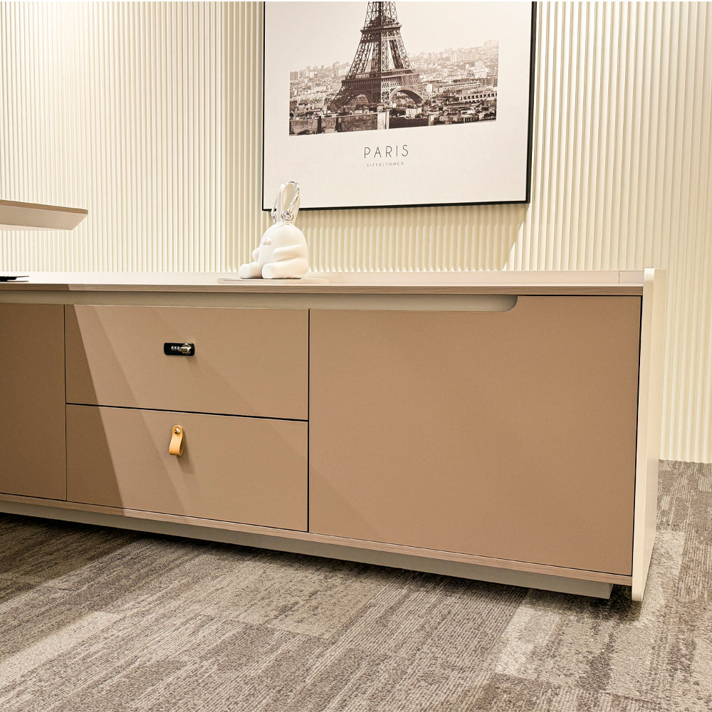 LUSH Executive Desk Right Return 240cm White & Taupe - Premium Office Furniture for Home & Business Workspaces
