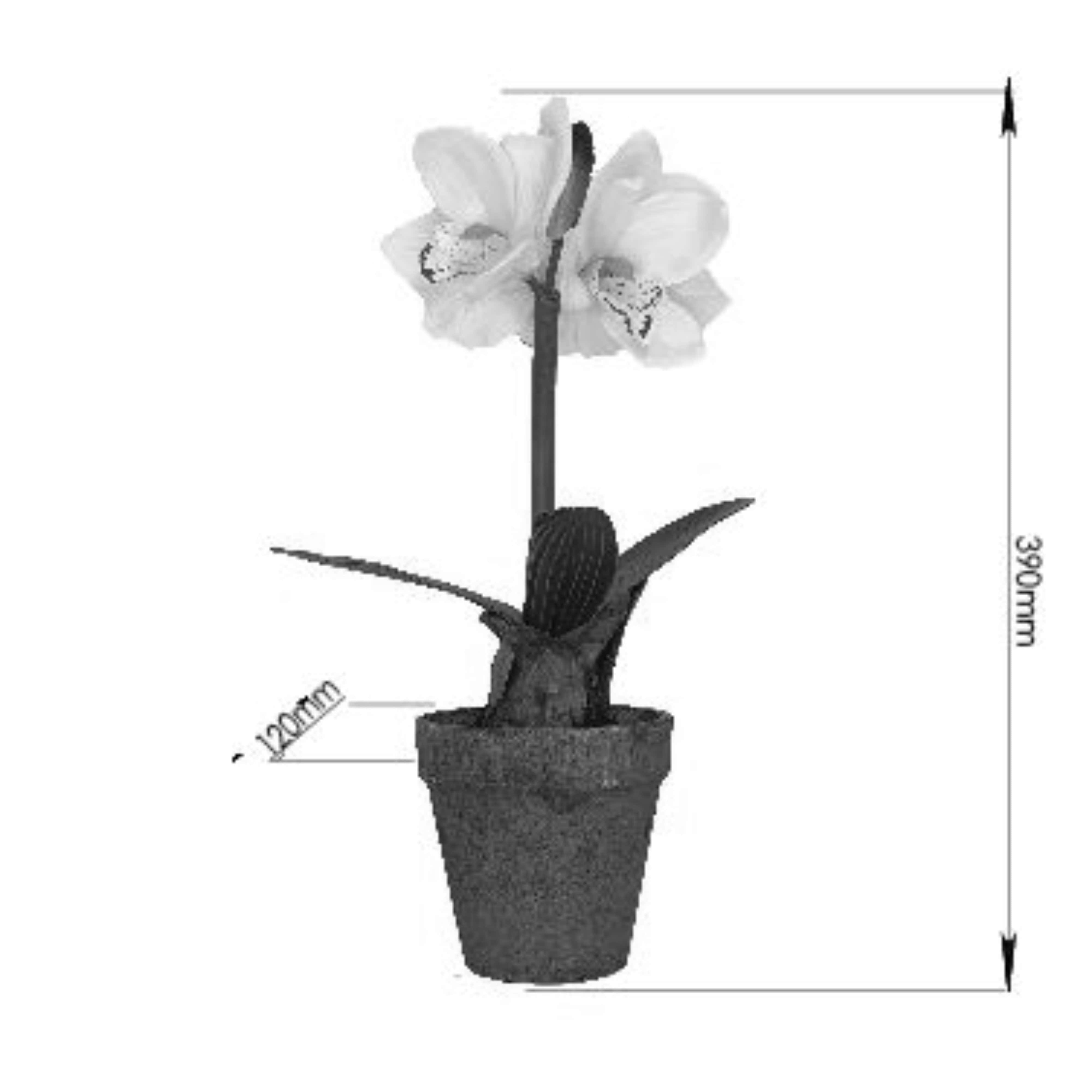 40cm White Ceramic Flower Pot with Artificial Plant - Modern Home & Office Decor for Living Room, Bedroom, or Desk