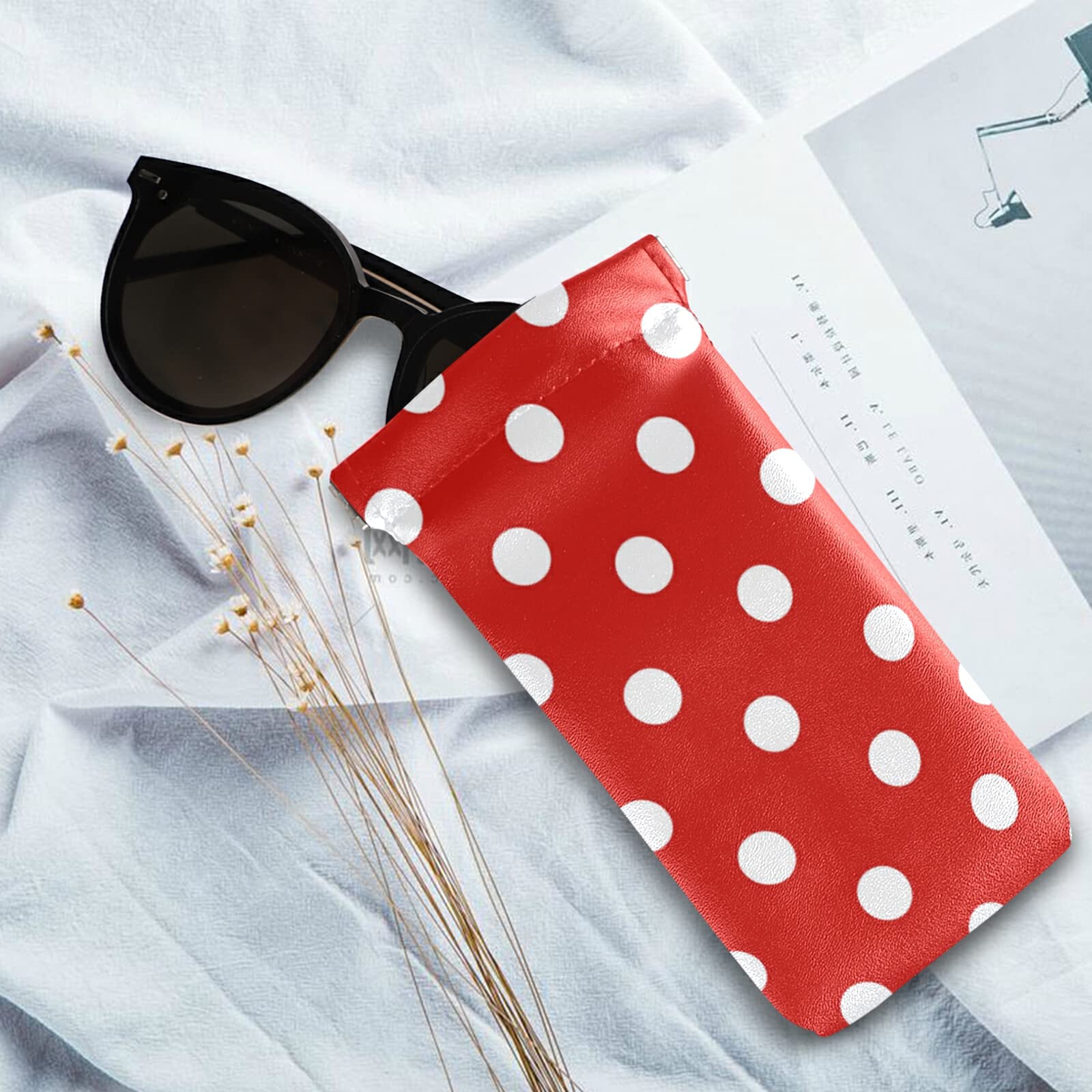 Japanese Koi Fish Sunglasses Case - PU Leather Eyeglass Pouch with Squeeze Top Closure | Perfect for Travel, Beach, and Outdoor Activities