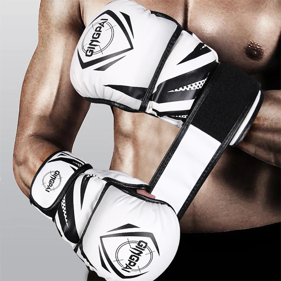 Professional MMA Half Finger Boxing Gloves - Thickened Sanda & Free Fighting Training Gloves for Mixed Martial Arts - Perfect for MMA, Kickboxing, Muay Thai & Combat Sports Training