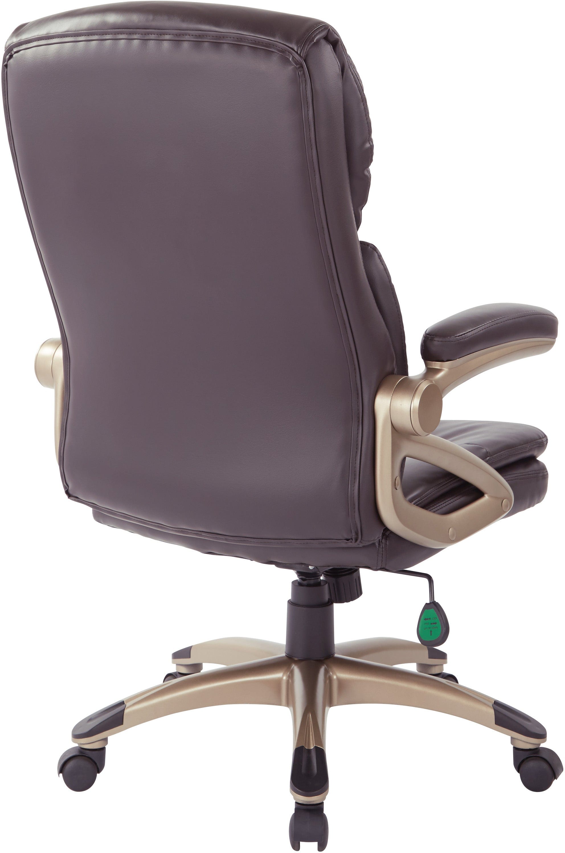 Office Star High Back Leather Executive Manager's Chair [ECH9123] - Ergonomic Office Chair for Home & Business, Premium Leather Desk Chair with Lumbar Support for Comfortable Working