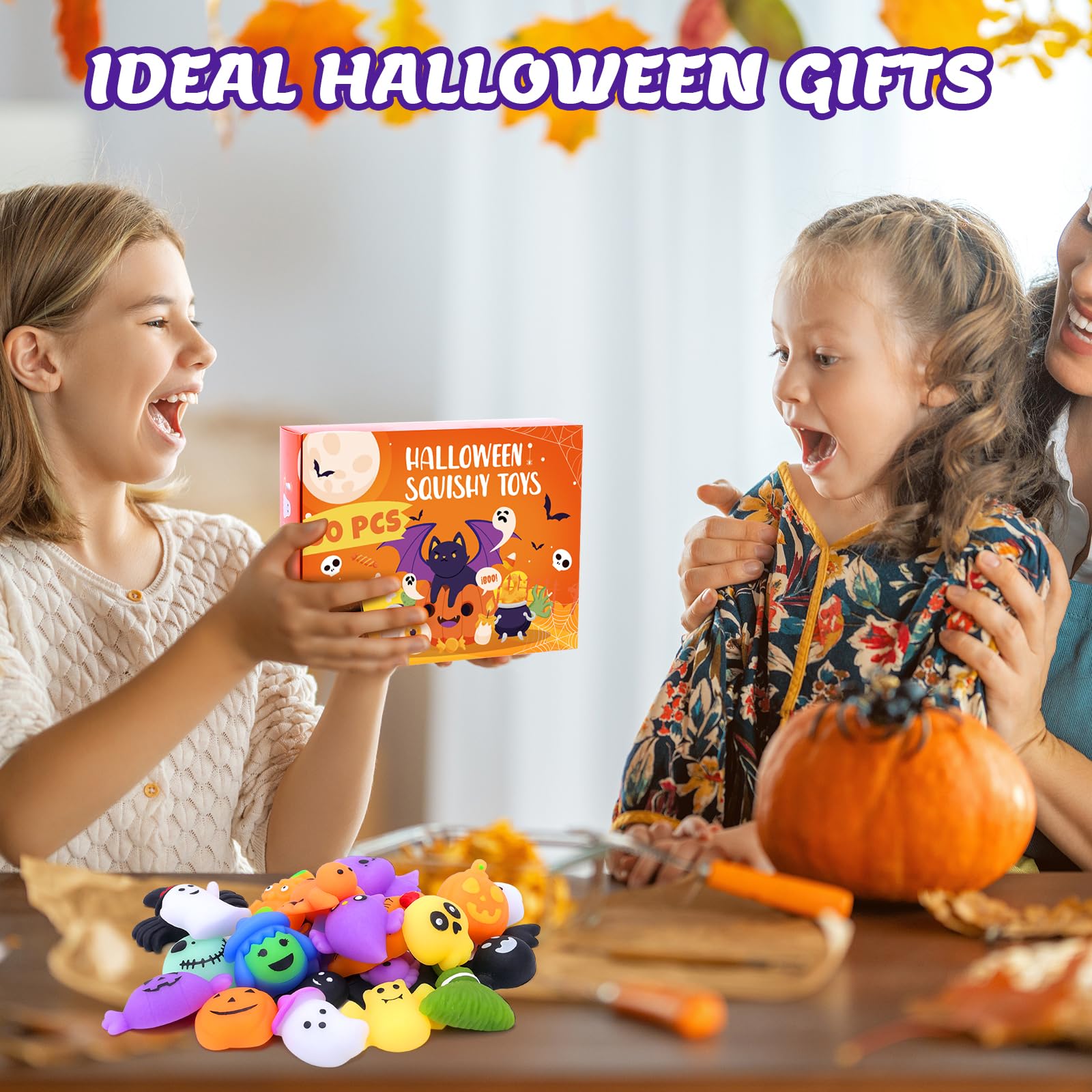 30 Pcs Halloween Mochi Squishy Toys - Cute Stress Relief Squishies for Kids, Halloween Party Favors & Goodie Bag Fillers - Perfect for Trick-or-Treat Gifts, Classroom Prizes & Sensory Play
