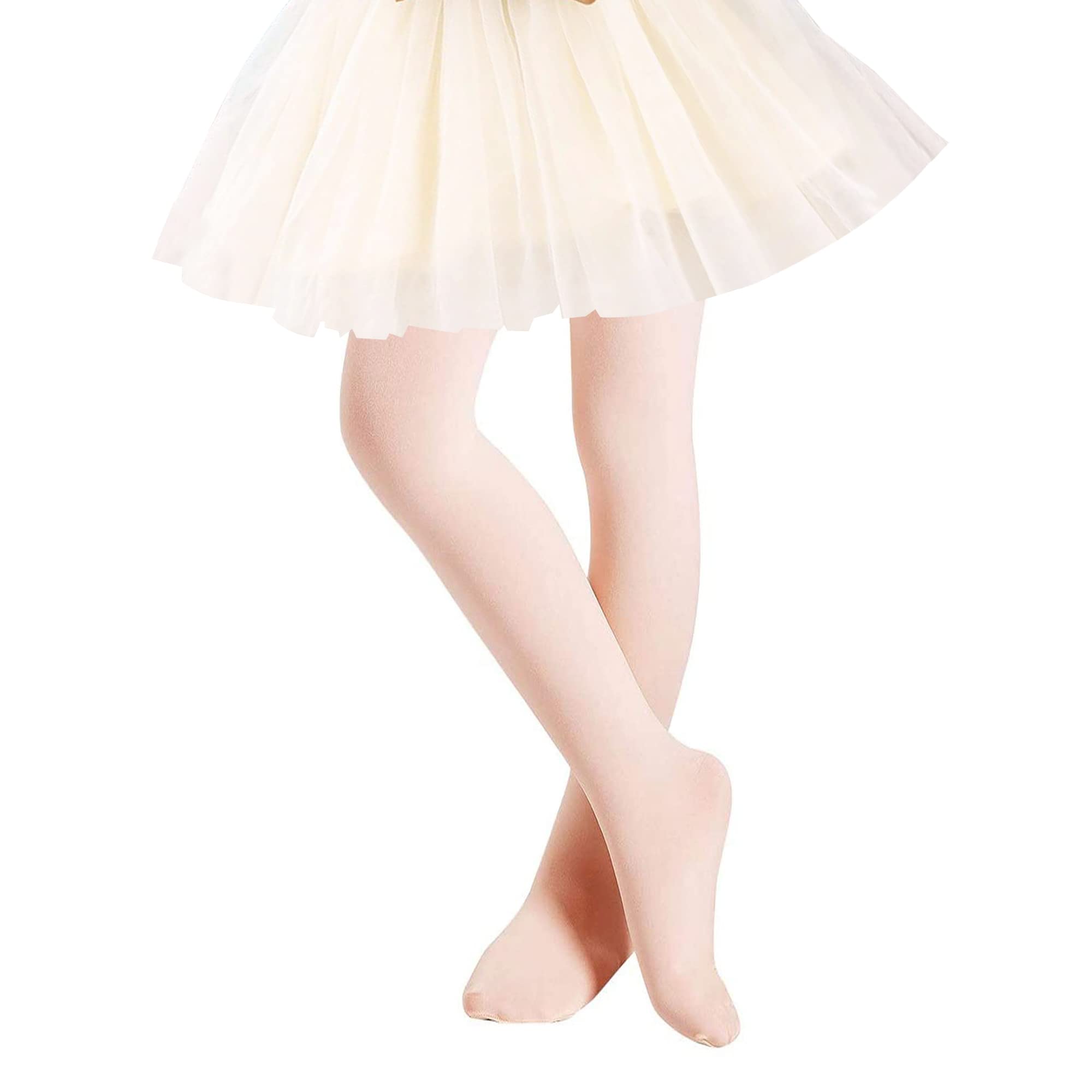 DOOVID Toddler Girls Ballet Tights - Stretchable Footed Dance Stockings for Ballet Class & School Uniform | Perfect for Dance Recitals, Performances & Everyday Wear
