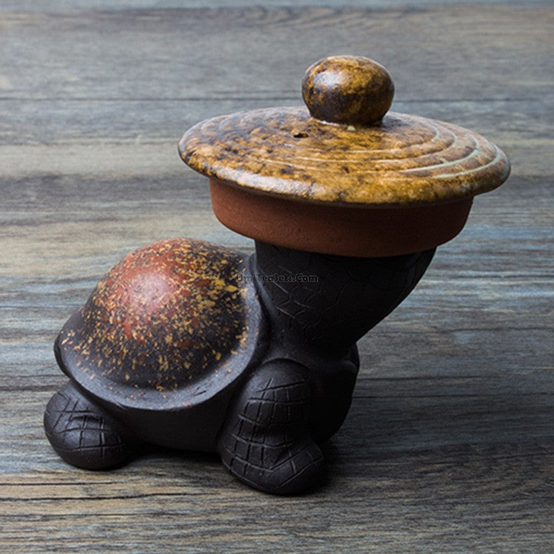 Handmade Yixing Clay Tortoise Tea Pet - Traditional Chinese Tea Ceremony Companion for Good Luck & Fortune - Perfect for Tea Lovers & Collectors