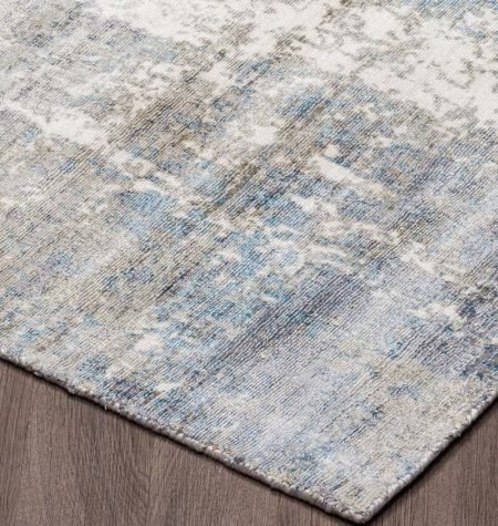 Allure Hand Loomed Viscose Blue Area Rug - Soft Bohemian Style Rug for Living Room, Bedroom & Nursery Decor