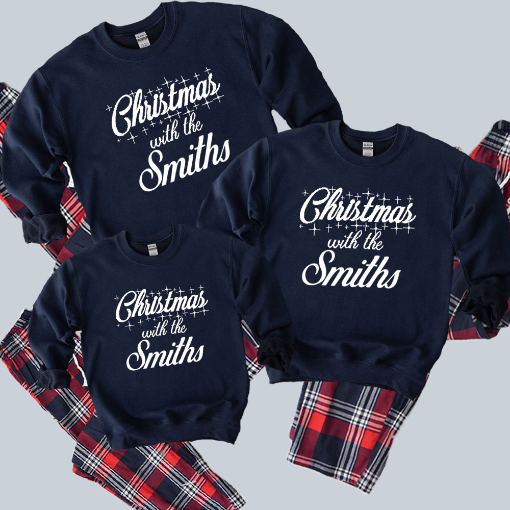 Personalized Christmas Family Matching Pajama Set - Cozy Holiday Sweatshirt & Pants for Festive Family Gatherings & Photo Shoots