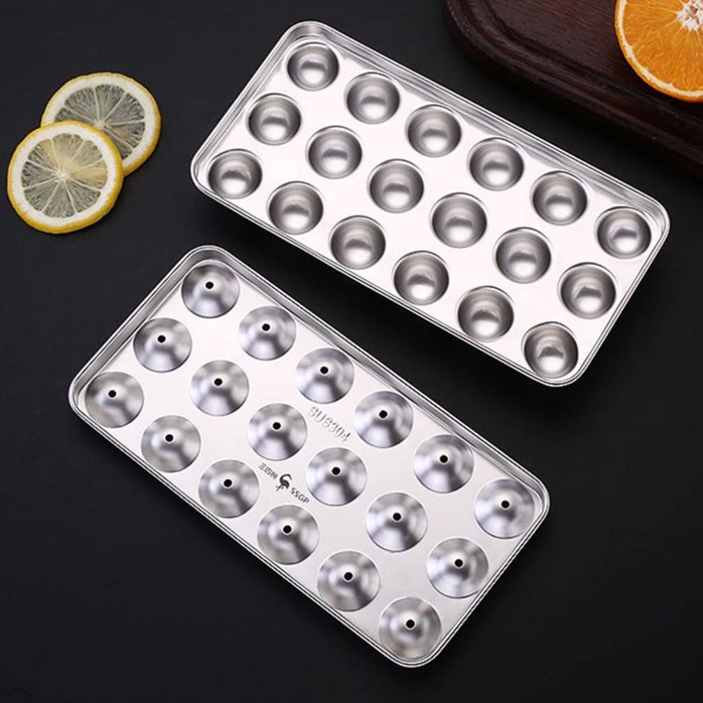 Premium Stainless Steel Ice Ball Mold - Reusable Ice Cube Tray for Whiskey, Cocktails & Beverages | Durable Freezer Trays for Perfect Spheres | Ideal for Home Bars, Parties & Chilling Drinks