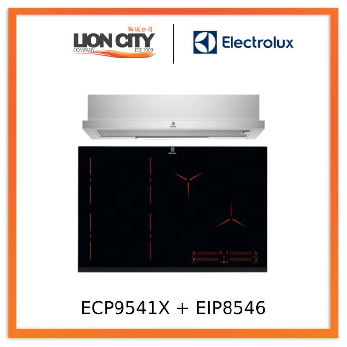 Electrolux ECP9541X 90cm UltimateTaste 300 Pull Out Extractor Hood & EIP8546 80cm Built-In Flexi Bridge Induction Hob - Premium Kitchen Combo for Modern Homes | Perfect for Open-Plan Kitchens & Cooking Enthusiasts