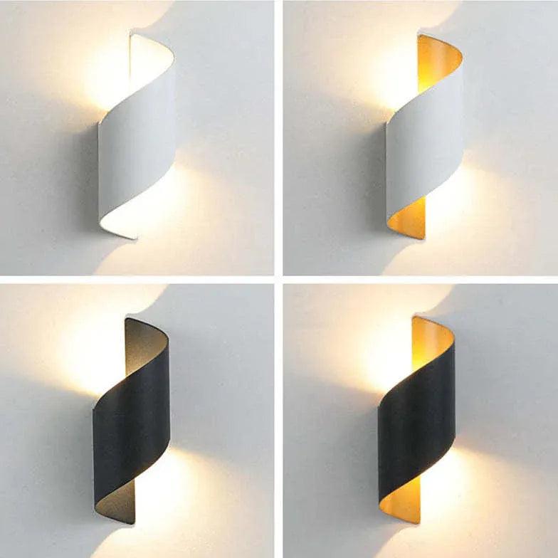 Spiral Aluminum Up and Down LED Wall Lights - Modern Indoor/Outdoor Lighting Fixtures for Staircase, Hallway, and Patio Decor