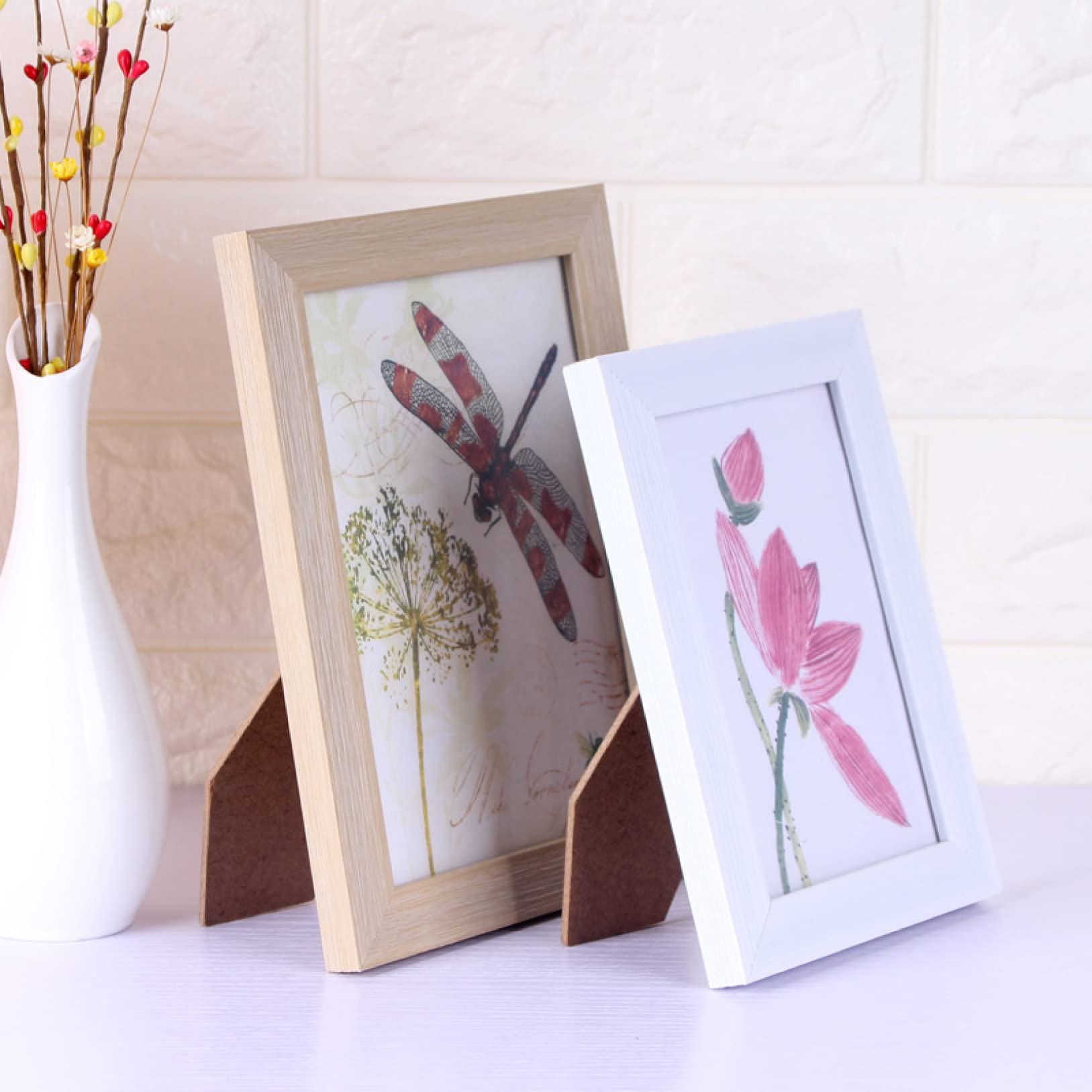 Personalized Wooden Photo Frame - 1Pcs Vertical & Horizontal Desktop Picture Frame for Wall Art & Home Decor - Perfect for Family Photos, Wedding Memories, and Office Desk Display