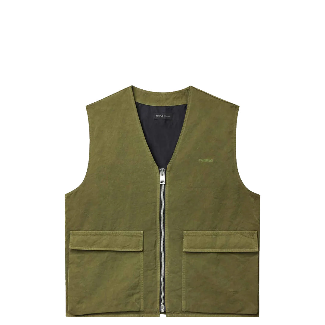 Men's Military Utility Vest with Full Zip - Durable Woven Tactical Jacket for Outdoor Hiking, Camping & Workwear