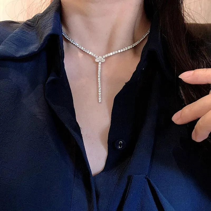18K White Gold 11.2ct Genuine Diamond Choker Necklace for Women - Luxury Wedding Jewelry, Anniversary Gift & Formal Party Accessory