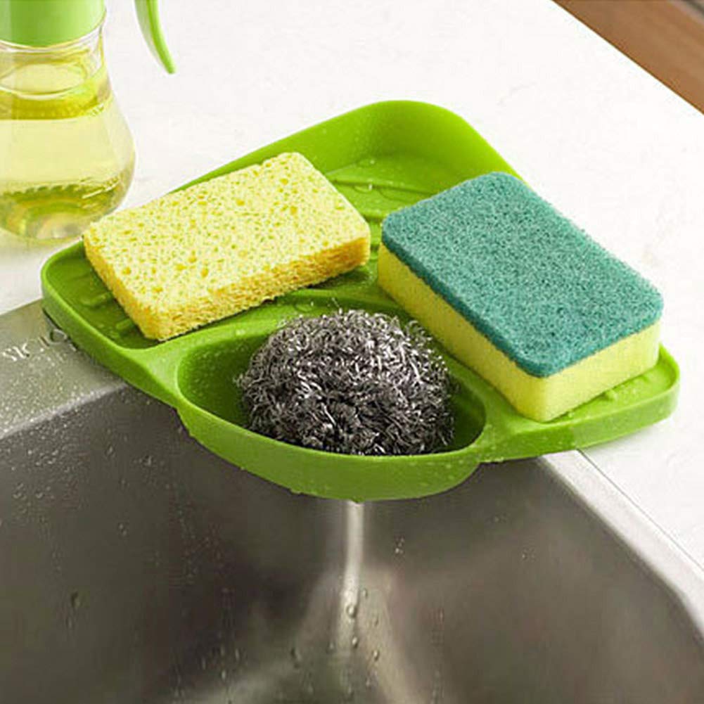 Multifunctional Kitchen Sink Corner Organizer - Space Saving Draining Rack & Storage Accessories for Dishes, Sponges, Utensils - Perfect for Small Kitchens, Apartments & RVs