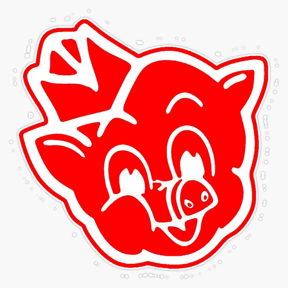 Piggly Wiggly Logo Red Vinyl Bumper Sticker - Waterproof 5 Inch Car Decal for Windows, Laptops & Coolers - Durable Outdoor Adhesive for Cars, Trucks & Personalization