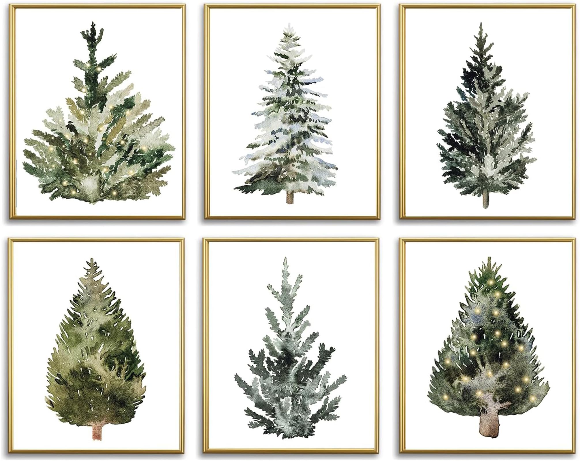 WINDVALE Christmas Wall Art - 8x10 Inch Vintage Pine Tree Poster, Farmhouse Winter Decor for Holiday Bathroom, Bedroom & Living Room | Unframed Xmas Pictures for Cozy Seasonal Home Decor