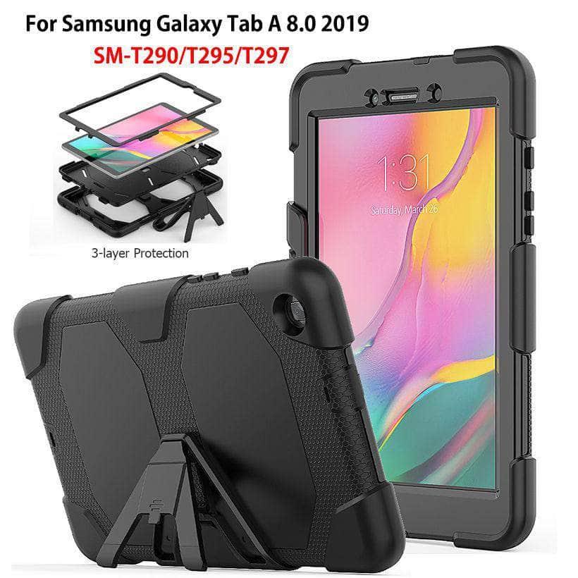 Samsung Galaxy Tab A 8.0 (2019) T290 T295 T297 Shockproof Heavy Duty Stand Case - Protective Cover for Work, Travel & Home Use