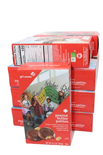 Girl Scouts Cookies – Handmade Peanut Butter Patties with Organic Ingredients & Chocolate Coating - 9oz Each (Pack of 6) | Perfect for School Lunches, Office Snacks & Gift Giving