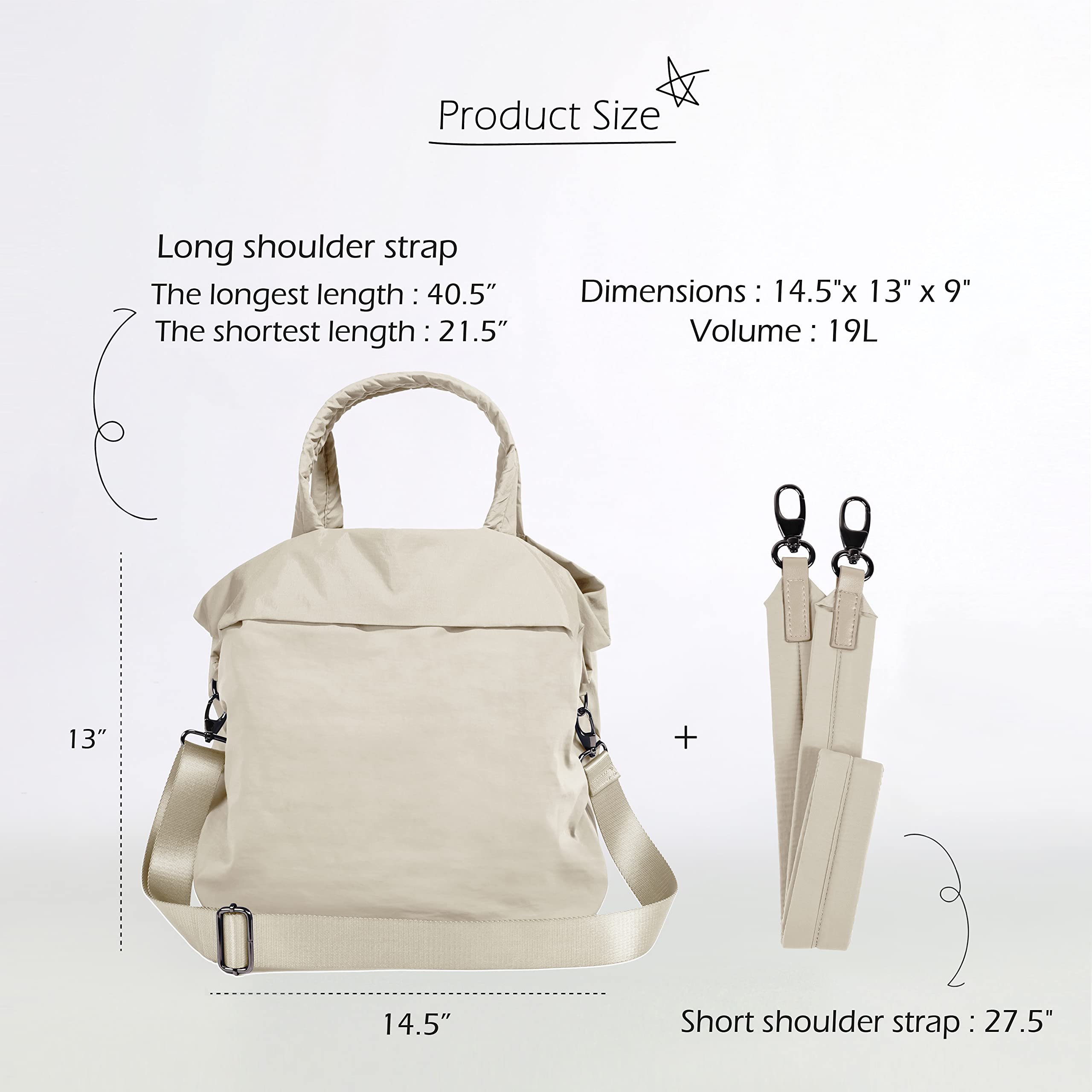 ODODOS 19L Multi Hobo Bags 2.0 for Women - Adjustable 2-Strap Tote & Crossbody Shoulder Handbag - Perfect for Work, Travel, and Everyday Use