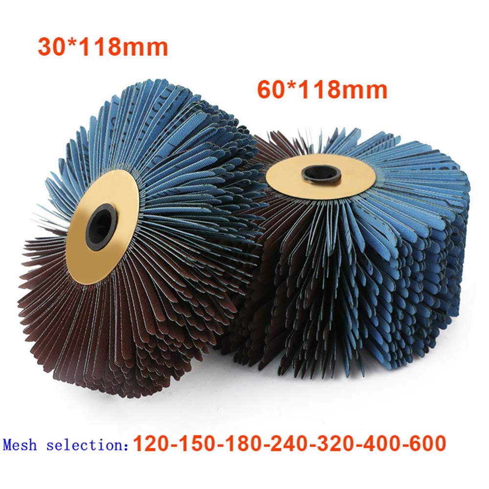 Pneumatic Wood Polisher Buffer with Jackfruit-Shaped Grinder & Emery Cloth Wheel - Professional Woodworking Groove Line Polishing Machine for Furniture, Cabinets & DIY Projects
