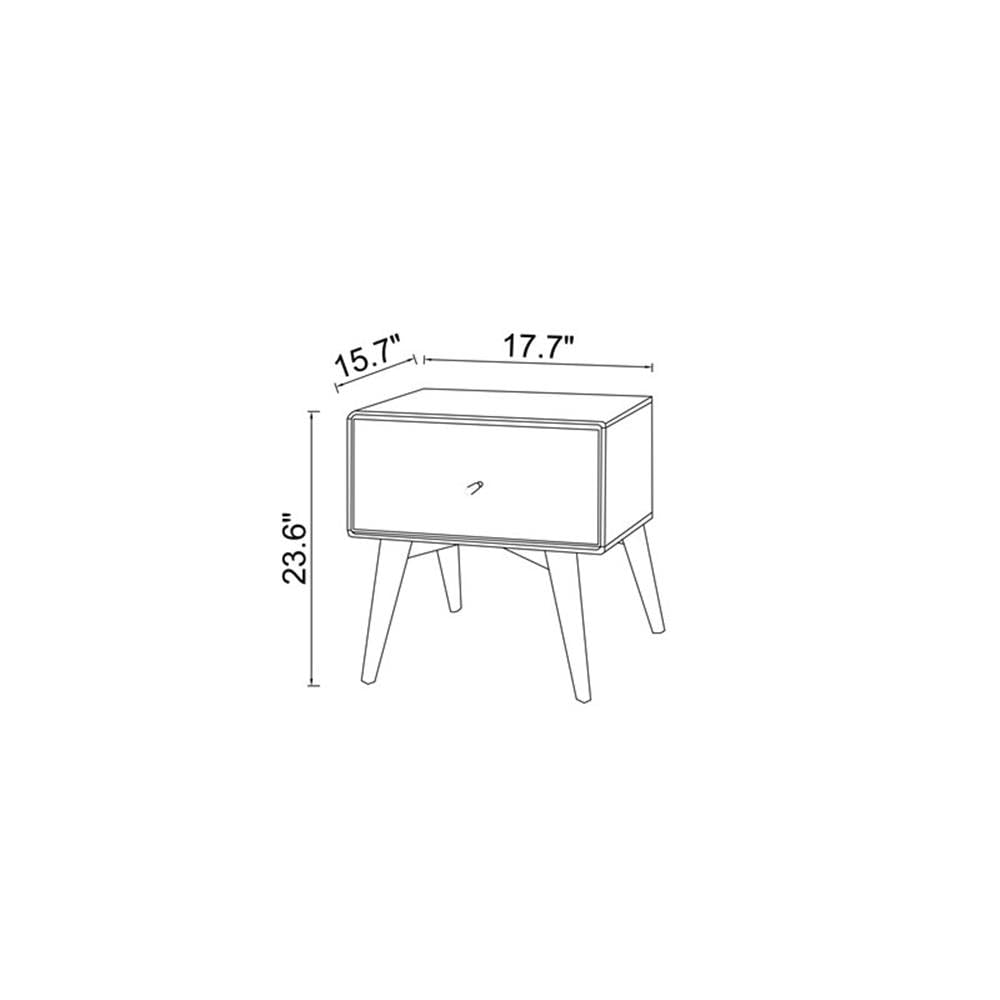Home Square 2-Piece Bedroom Set with Two Brown Walnut Wood Nightstands - Modern Bedside Tables for Small Spaces & Guest Rooms