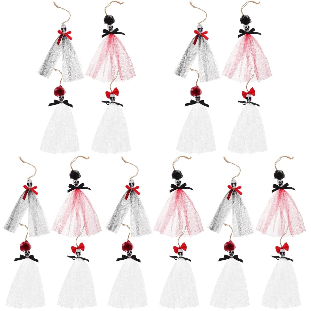 PRETYZOOM 20 Pcs Halloween Skeleton Decorations - Skull Head Pendants for Haunted House Party, DIY Crafts, and Spooky Home Decor | Perfect for Halloween Parties, Haunted Houses, and Themed Events