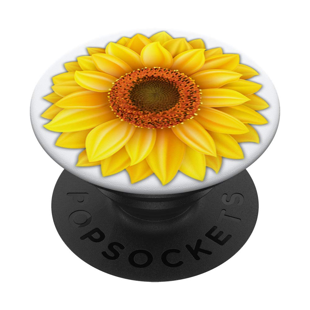Sunflower PopSockets PopGrip - Interchangeable Phone & Tablet Stand with Collapsible Kickstand | Perfect for Hands-Free Viewing, Selfies, and Secure Grip While Traveling