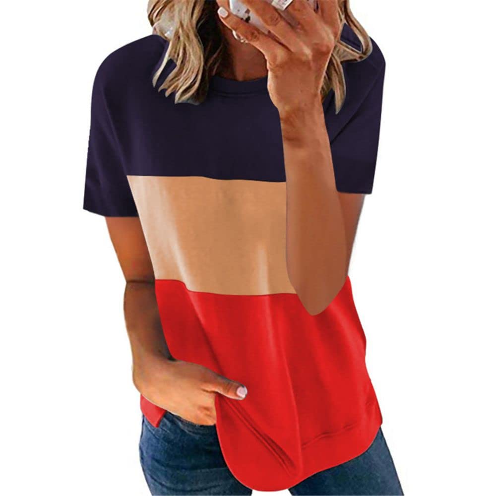NP Women's Summer Short Sleeve V-Neck Casual T-Shirt - Lightweight Breathable Top for Everyday Wear, Outings & Vacation