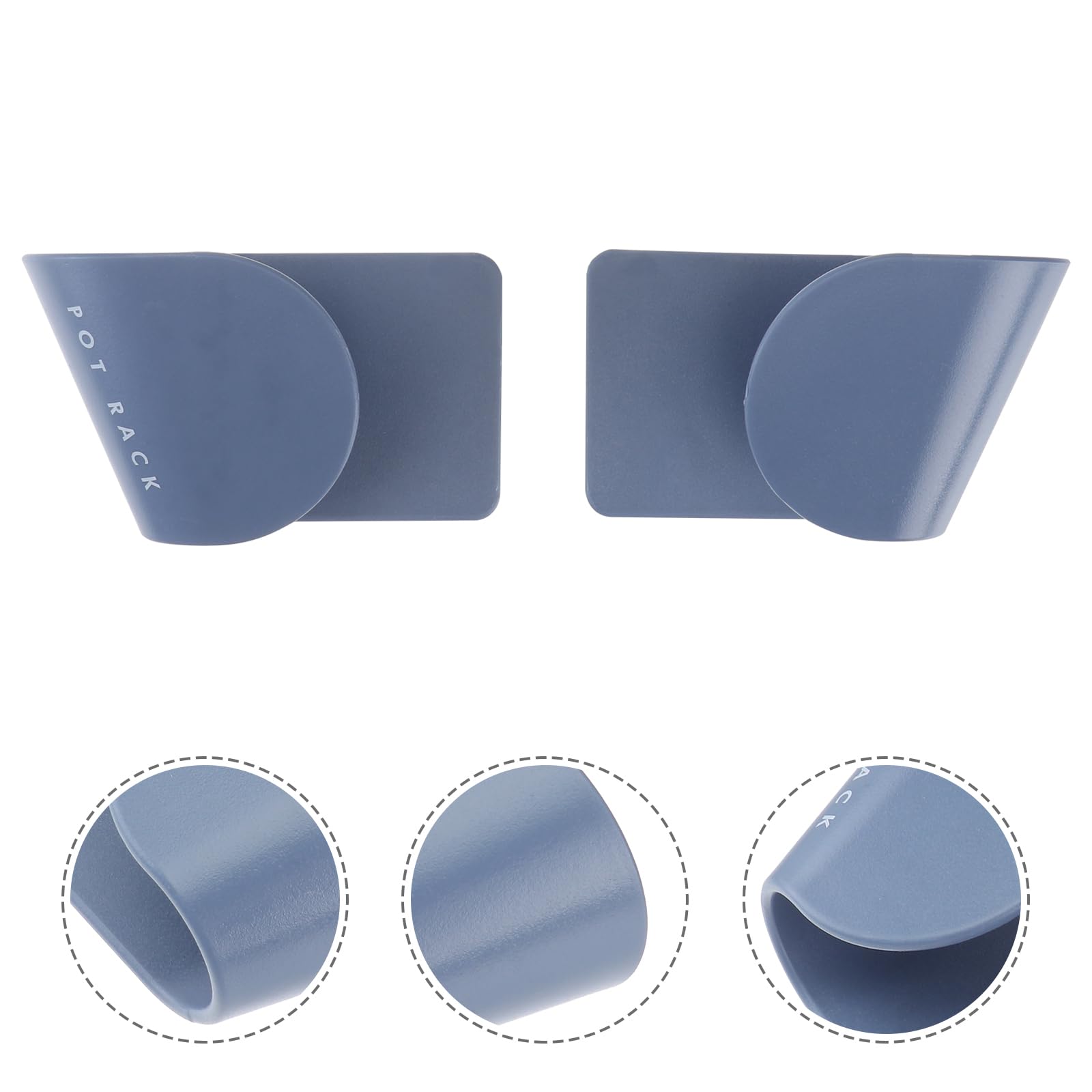 Hemoton 5-Pack Wall Mount Pot Lid Organizer Rack - Plastic Kitchen Cabinet Storage Holder for Cookware Lids - Space Saving Solution for Small Kitchens (Blue)